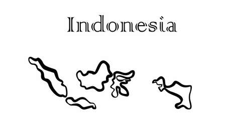 Illustration - map of the Indonesia in abstract style.のイラスト素材