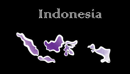 Illustration - map of the Indonesia in abstract style.のイラスト素材
