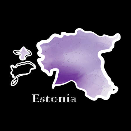 Illustration - map of the Estonia in abstract style.のイラスト素材
