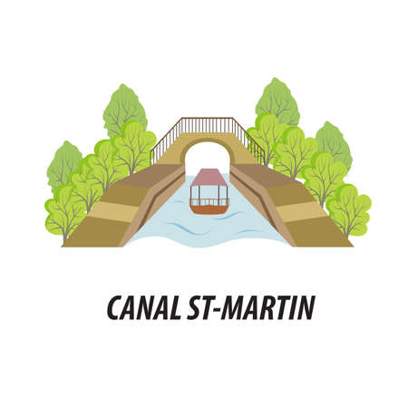 illustration in the style of a flat design on the theme of the sights of Paris.のイラスト素材