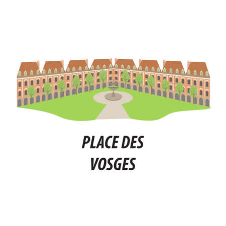 illustration in the style of a flat design on the theme of the sights of Paris.のイラスト素材