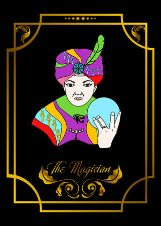 he illustration - card for tarot - the magician.のイラスト素材