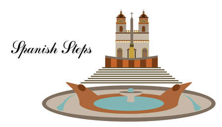 illustration in the style of a flat design on the theme of the spanosh steps.のイラスト素材