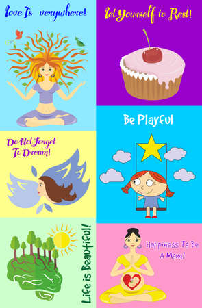 Bright and beautiful illustrationのイラスト素材