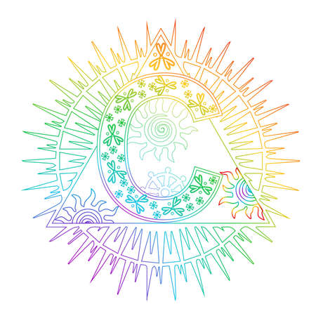 Illustration - the letter and the sun.のイラスト素材