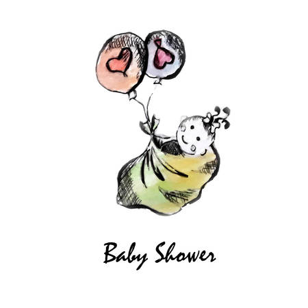 Baby shower artのイラスト素材