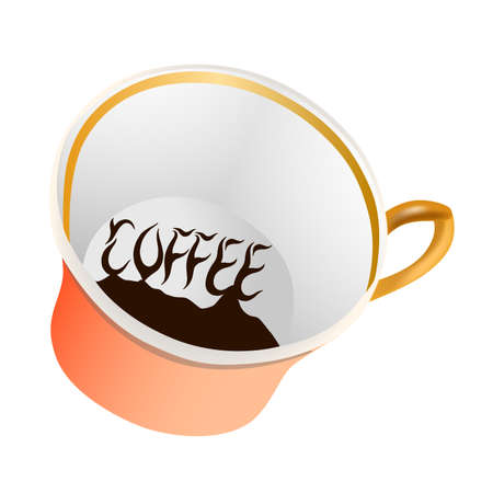 A beautiful cup and coffee grounds.のイラスト素材