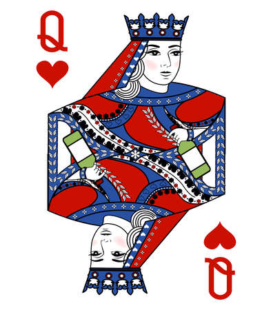 Theme of alcohol with a queen and a green bottleのイラスト素材