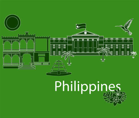 illustration in style of flat design on the theme of Philippines.のイラスト素材