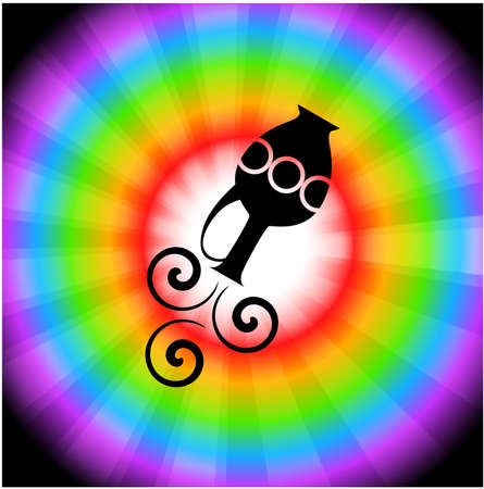 The illustration - zodiac sign on a rainbow background.のイラスト素材