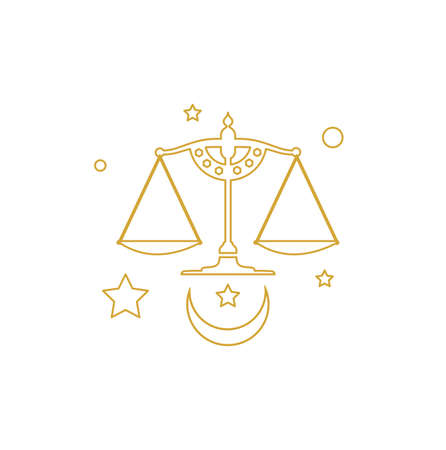 The illustration - zodiac sign in style of line art.