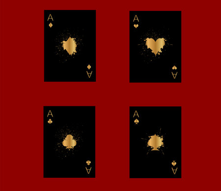 the illustration - playing card set of aces.のイラスト素材