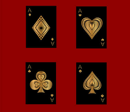 Playing card set of aces.