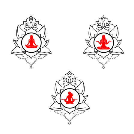 the illustration on the theme of the meditation.のイラスト素材