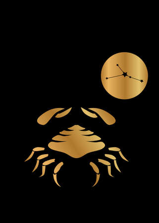 The illustration - zodiac sign in the black and gold color.のイラスト素材