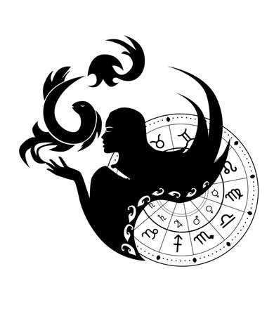 The illustration - zodiac sign in the black color.のイラスト素材