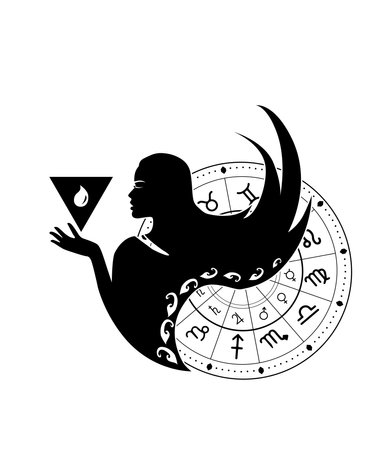 The illustration - zodiac sign in the black color.のイラスト素材