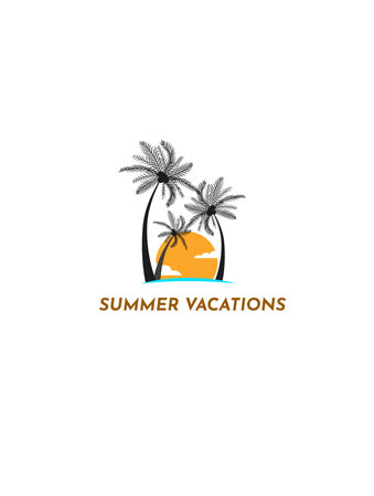 logo on the theme of summer vacations in a minimalist style.のイラスト素材
