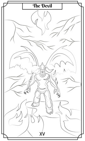 the illustration - card for tarot - The devil card.のイラスト素材