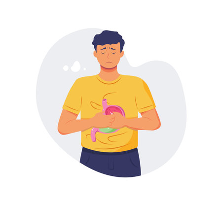 vector style illustration of a seekmess - Gastro Intestinal Disturbance.のイラスト素材