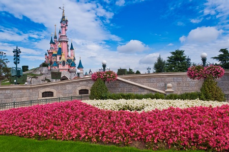 Paris, August 2010: Slepping Beauty Castle - Disneyland Resort Parisのeditorial素材