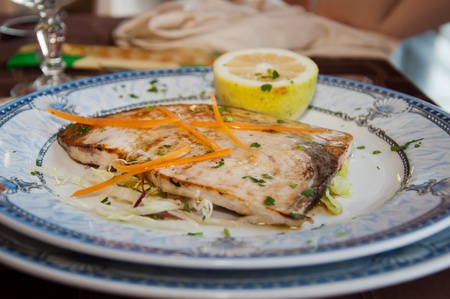grilled swordfishの写真素材