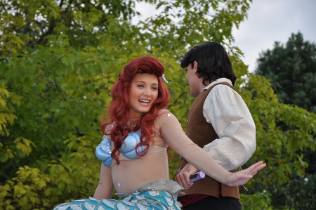 Disneyland Paris, August, 14, 2010 - Little mermaid at princess parade,  Once upon a dream  parade at Eurodisneyのeditorial素材