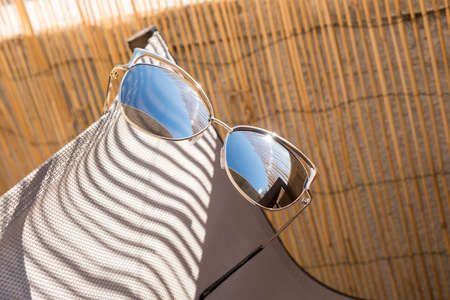 Sunglasses for ladies cat eye design refletct sunshine. Selective focusの写真素材