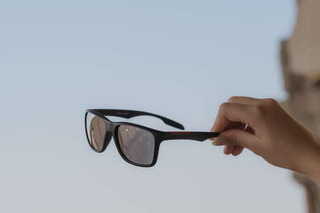 Retro Sunglasses model shoot in a urban location.
