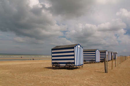 Cabanas on the Belgian beach                      の写真素材