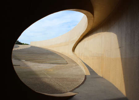 Bridge at Vroenhoven, view from right tunnelの写真素材