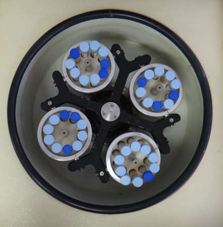 Centrifuge with Falcon tubesの写真素材
