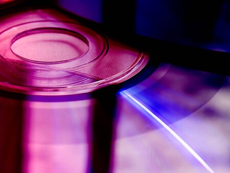 Close up of Digital disk with color overlayの写真素材