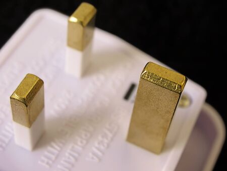 Extreme close up of electrical plugの写真素材