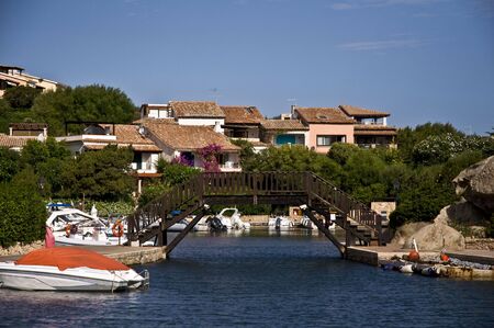 Homes and boats in Porto Cervo の写真素材