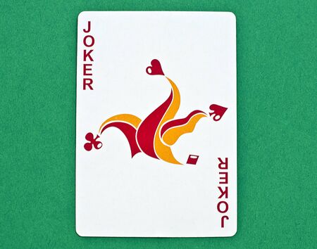 joker playing card with a green backgroundのeditorial素材