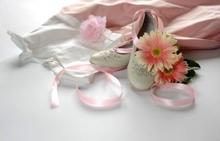 dress and shoes for the first communionの写真素材