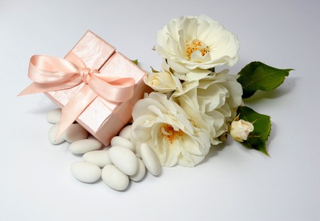 material for packaging favors on white backgroundの写真素材