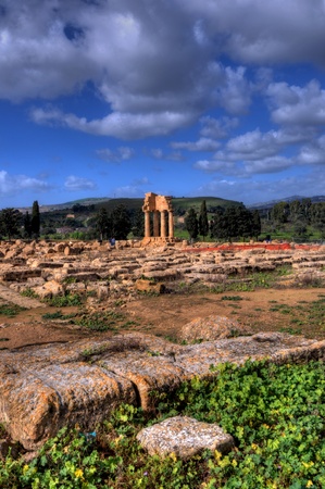 high Dynamic Range image  of the valley of the temples in Syciliaの写真素材