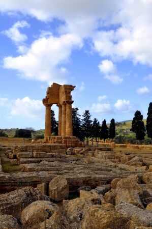 High Dynamic Range image of the valley of the temples in Syciliaの写真素材