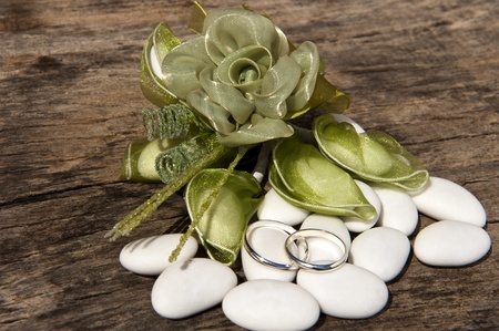 weeding Favors ,wedding rings and candy  for weddings の写真素材
