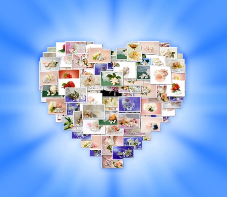 collage of Wedding Favors and wedding rings photo の写真素材