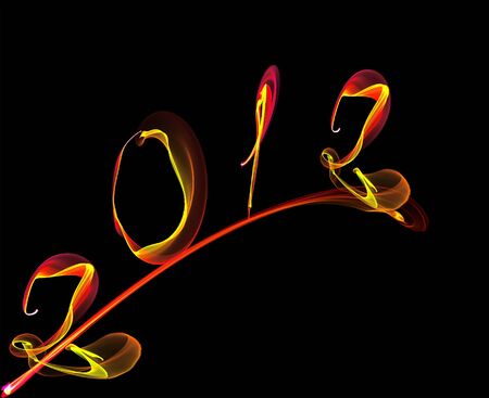new year with rainbow smoke a balck background