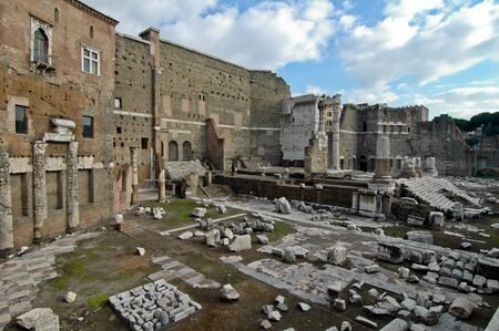 details of the ruins of the Roman Forumのeditorial素材