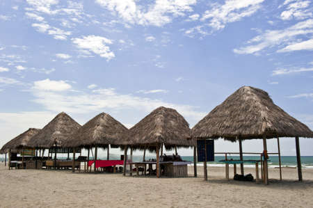 huts on the beautiful beach in Monpicheのeditorial素材
