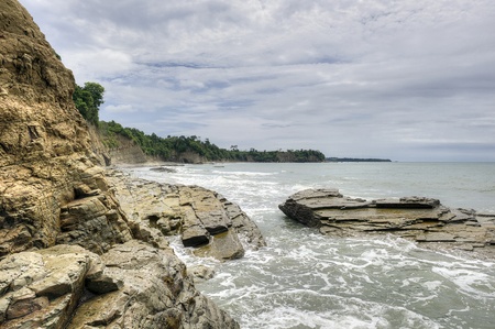 a beautiful cove on the coast of Ecuadorの写真素材