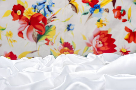 a elegant background with a colorful fabricの写真素材