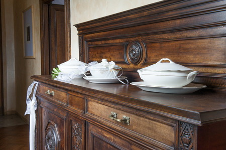 a wedding room in the Tercesi castleの写真素材