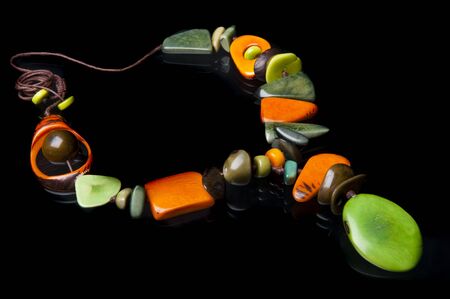 handcrafted jewelry handmade in Ecuador with taguaの写真素材