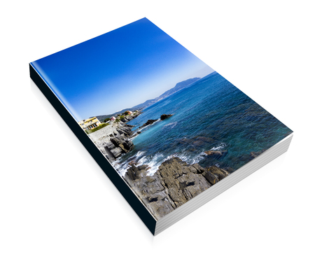 book of rocky coast of Nervi in Genoa in Liguriaの写真素材